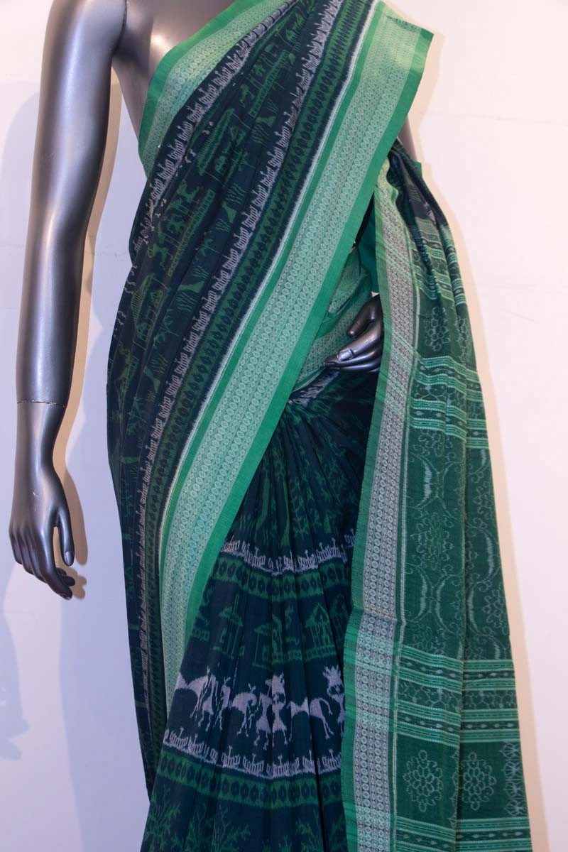Exquisite Handloom Thread Weave Orissa Ikat Patola Cotton Saree AF210822
